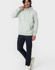 Vue entière du sweat à capuche vert pâle