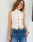 top13808 chemise ethnique blanche slim fit crop image 1
