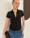 top13855 chemise noire slim fit decontracte elegant formel image 1
