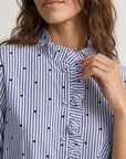 chemise col montant volanté détail