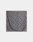 Foulard carré léopard bleu