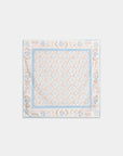 Foulard carré fleuri bleu clair