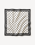 Foulard carré à pois blanc bordure noire