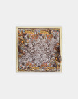 Foulard paisley marron bordure beige