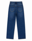 Dos du jean droit bleu
