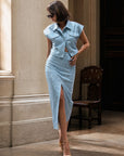 jupe midi coupe droite en coton image 6