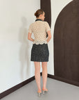 top13850 jupe noire elegante formelle mini fendue image 3