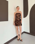 top13869 jupe moulante mini brun a paillettes image 2