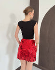 top13862 jupe moulante mini rouge a paillettes image 5