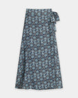 jupe portefeuille midi en viscose a imprime fleuri image 1