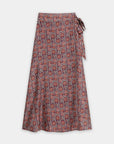 jupe portefeuille midi en viscose a imprime fleuri image 2