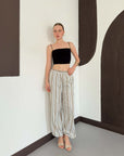 pantalon large a rayures image 2