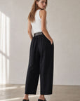 Pantalon barrel 7 8 en coton