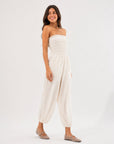 Combinaison bustier sans bretelles beige