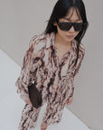 pantalon palazzo imprime serpent rose image 4