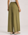 pantalon fluide vert olive dos