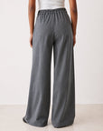 Pantalon large à rayures gris dos élastiqué