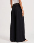 pantalon palazzo noir vue dos ceinture élastiquée