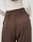pantalon palazzo marron détail dos