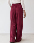 pantalon palazzo bordeaux dos élastiqué