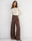 pantalon palazzo bordeaux passants de ceinture