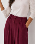 pantalon palazzo marron vue portée