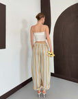 pantalon jogger raye en maille fluide image 5