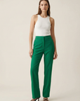 Pantalones rectos verdes elegantes para mujer: comodidad versátil para uso informal o de oficina