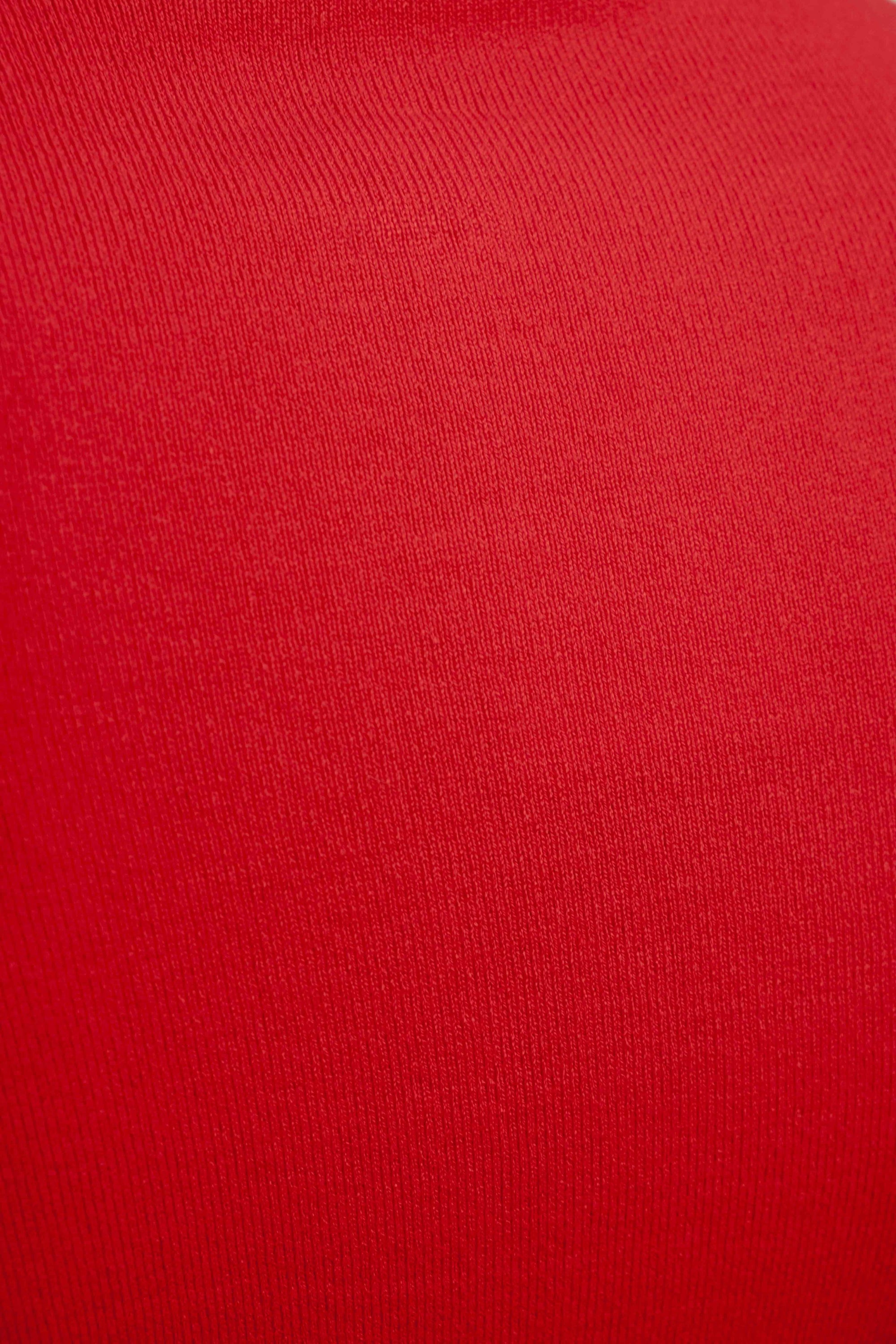 Pull col roulé basique – Coupe ajustée – Rouge – Maille fine Sapiato
