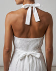 Dos smocké et ceinture robe blanche