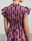 robe buste smocké violette