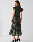 robe midi fleurie dos smocké