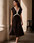 robe midi fluide col v dentelle image 9