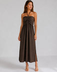 Robe halter midi chocolat
