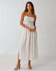 Robe halter midi beige