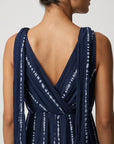 robe dos cache coeur détail bleu marine