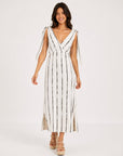 robe longue tie dye vue face beige