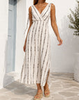 robe longue tie dye extérieur beige
