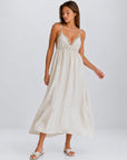 robe maxi fluide beige