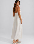 Dos nu robe longue beige