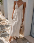 robe longue V clouté chocolat