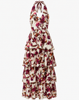 robe longue licol fleurie a volants image 1