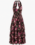 robe longue licol fleurie a volants image 2