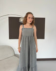 top13895 robe piticare a epaules denudees et col volante noire image 4