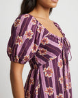 robe violette détail manche bouffante