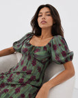 robe midi verte détail corsage
