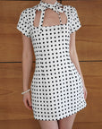 robe mini a pois col montant noue image 4