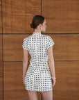 robe mini a pois col montant noue image 5