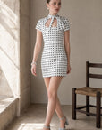 robe mini a pois col montant noue image 6