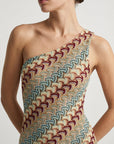 Texture de la maille crochet ondulée multicolore